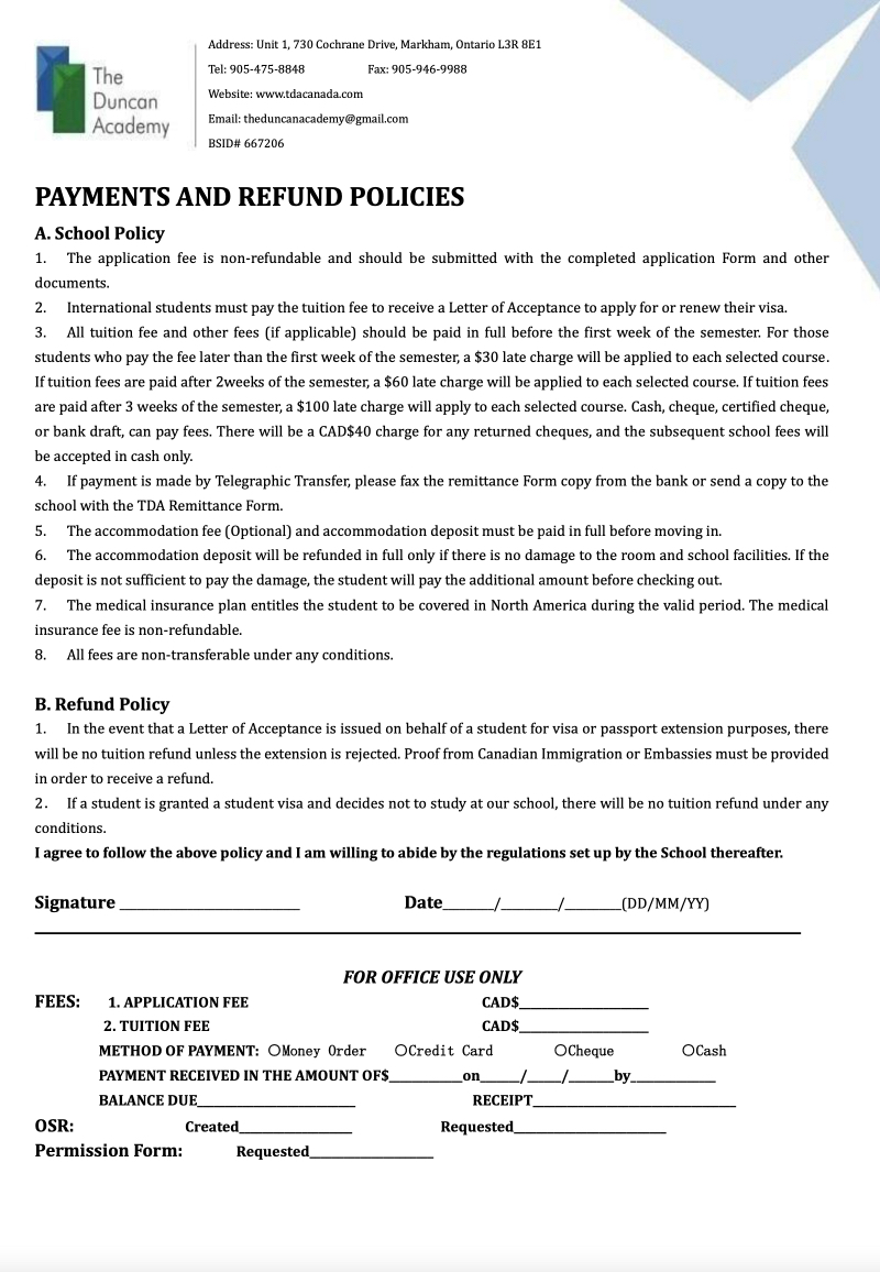 Application for Admission — page 2